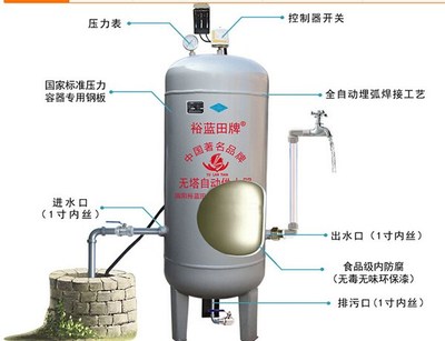 宁夏压力罐家用、裕蓝田无塔供水冬天不上锈、压力罐家用